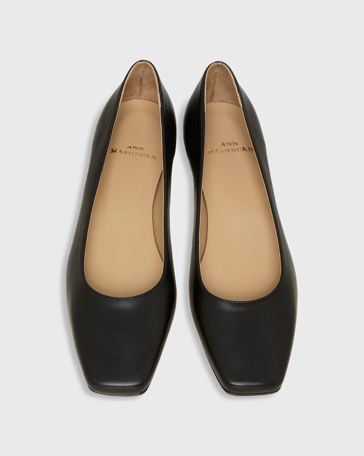 Cecelia Flat in Black Leather