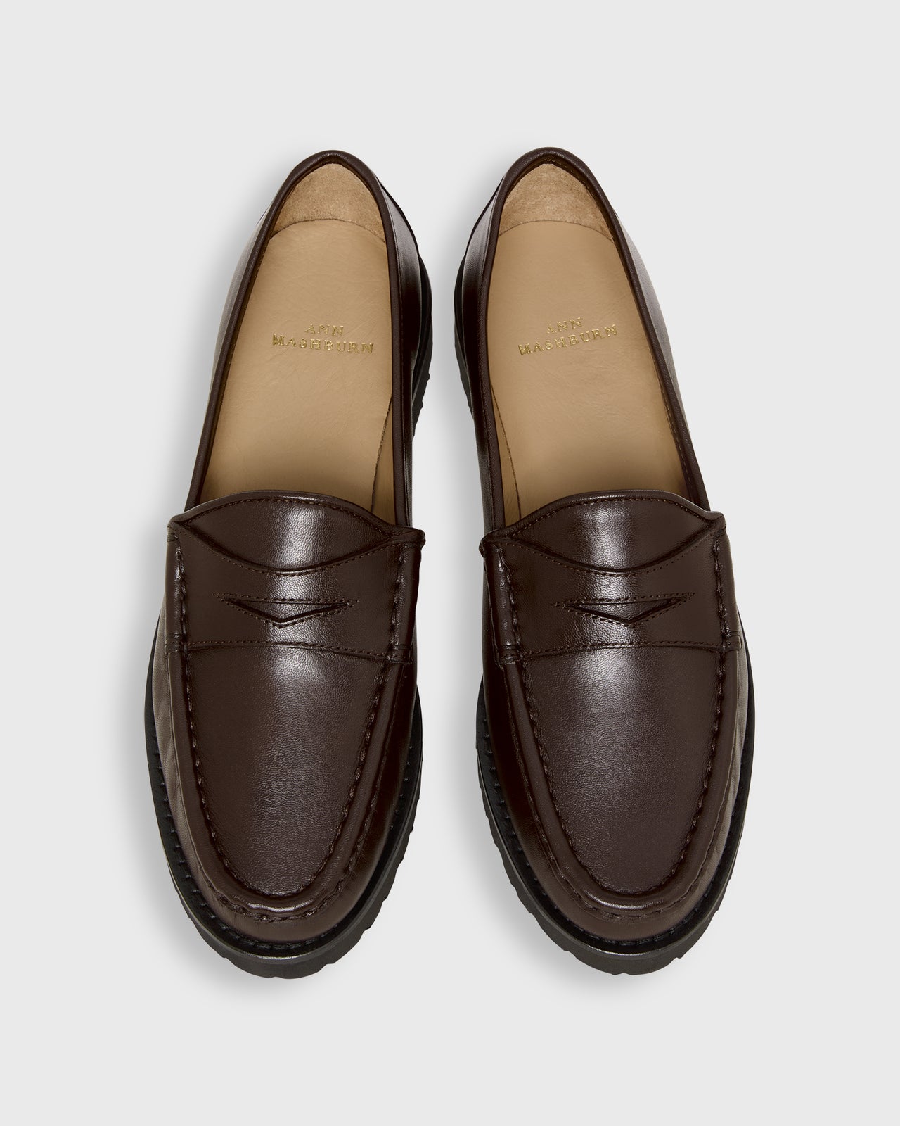 Lug Sole Loafer in Dark Brown Leather