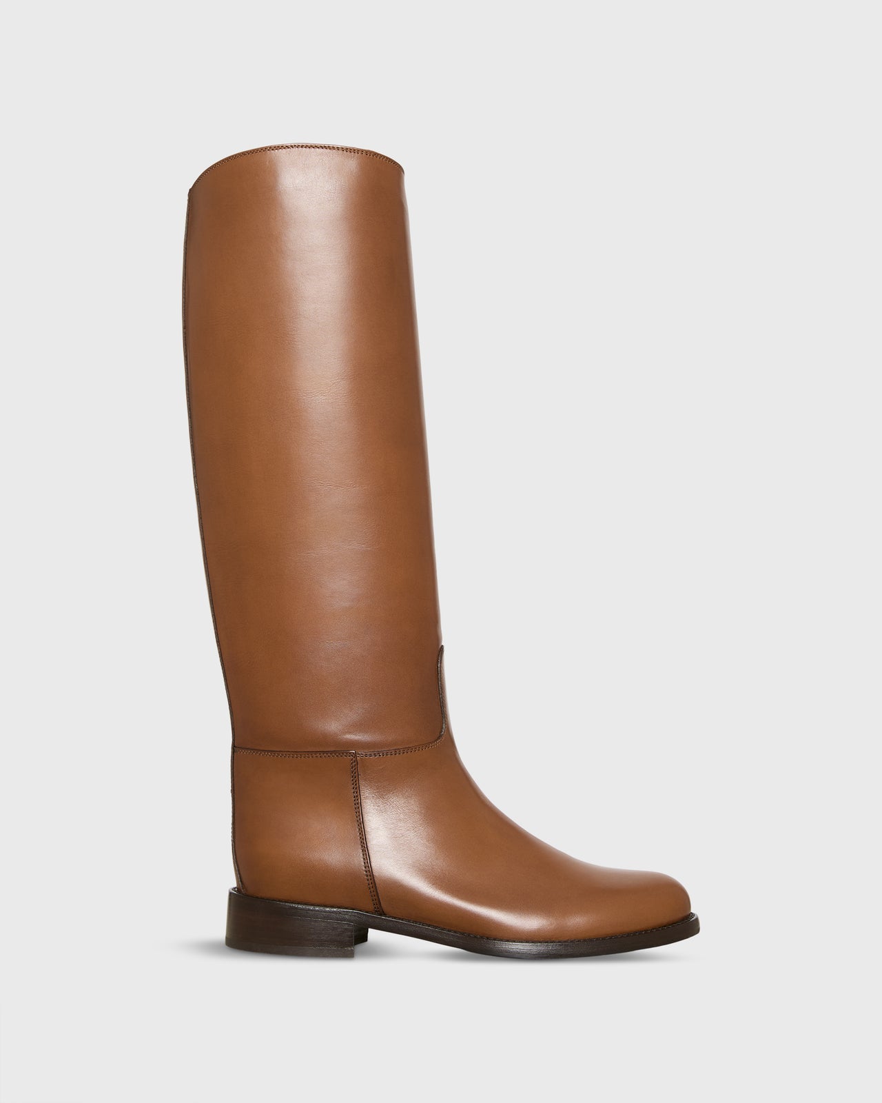 Pull-On Riding Boot in Tobacco Leather