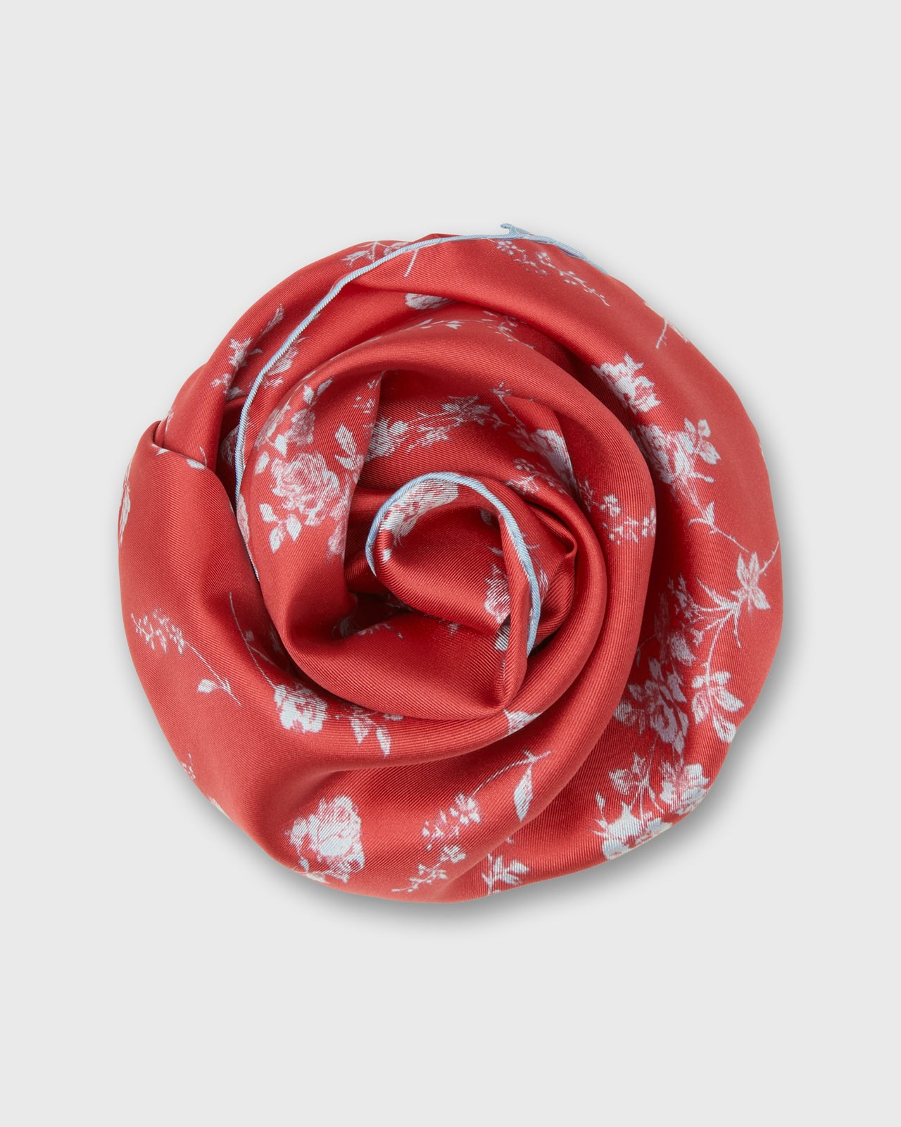 Medium Hand-Rolled Silk Scarf in Red Elizabeth Sketch Liberty Fabric