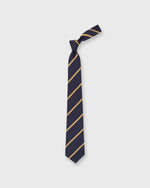 Load image into Gallery viewer, Silk Woven Tie in Navy/Gold Bar Stripe
