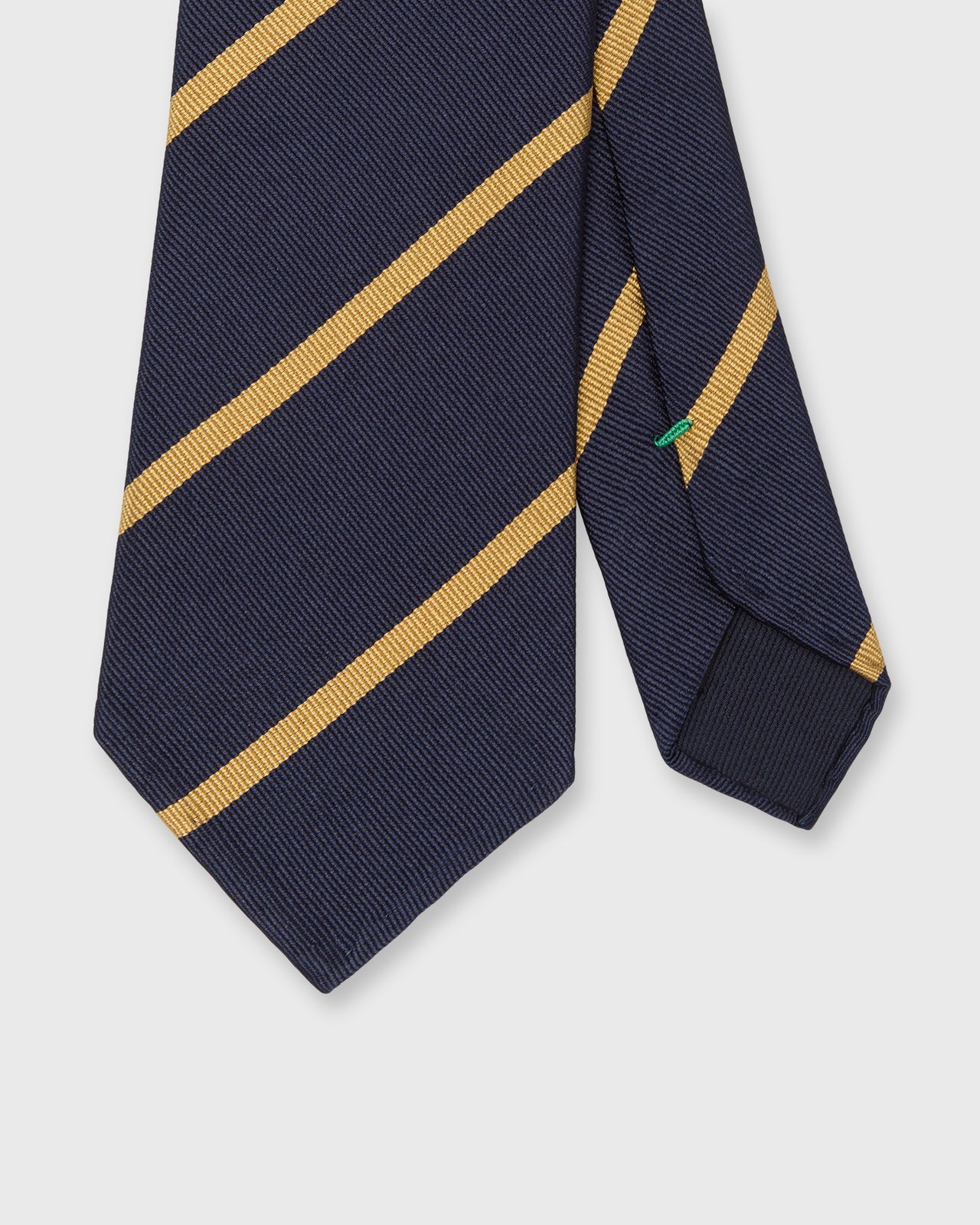 Silk Woven Tie in Navy/Gold Bar Stripe