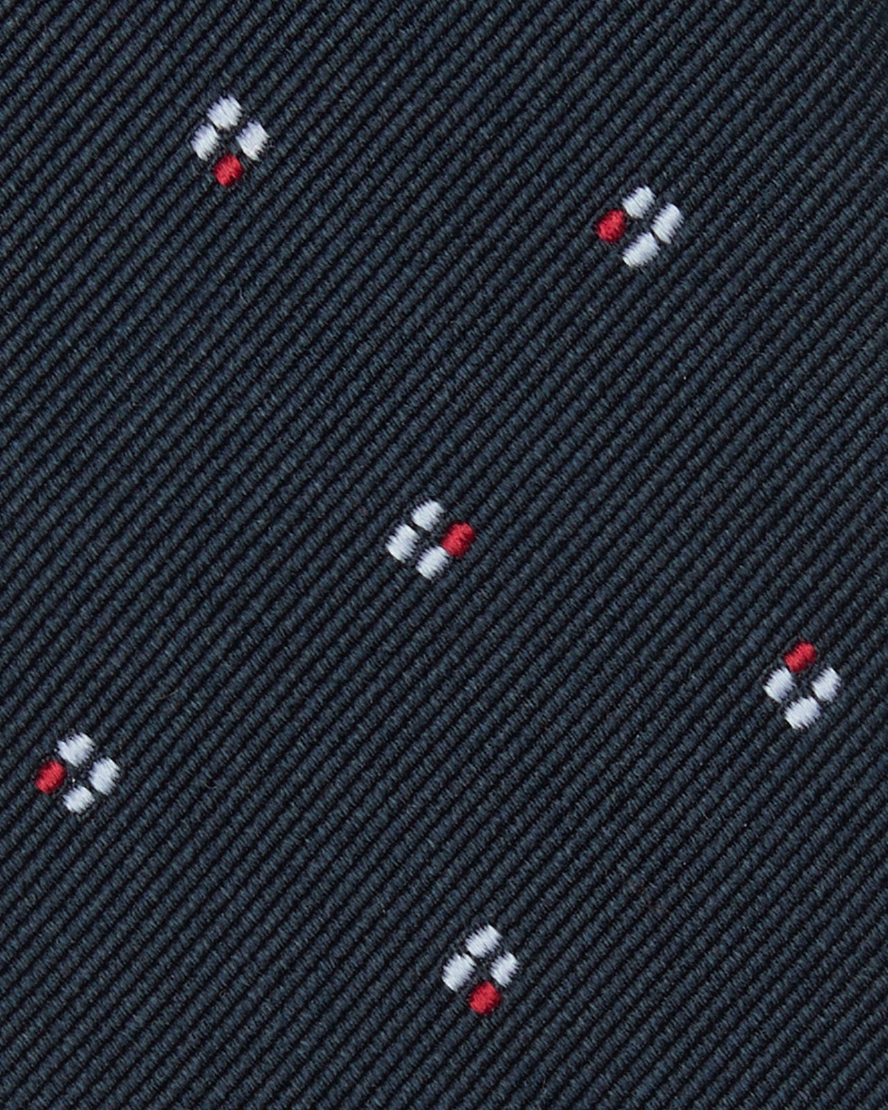 Silk Woven Tie in Red/Sky Micro Foulard