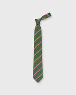 Load image into Gallery viewer, Silk Woven Tie in Green/Orange/Peri Multi Stripe
