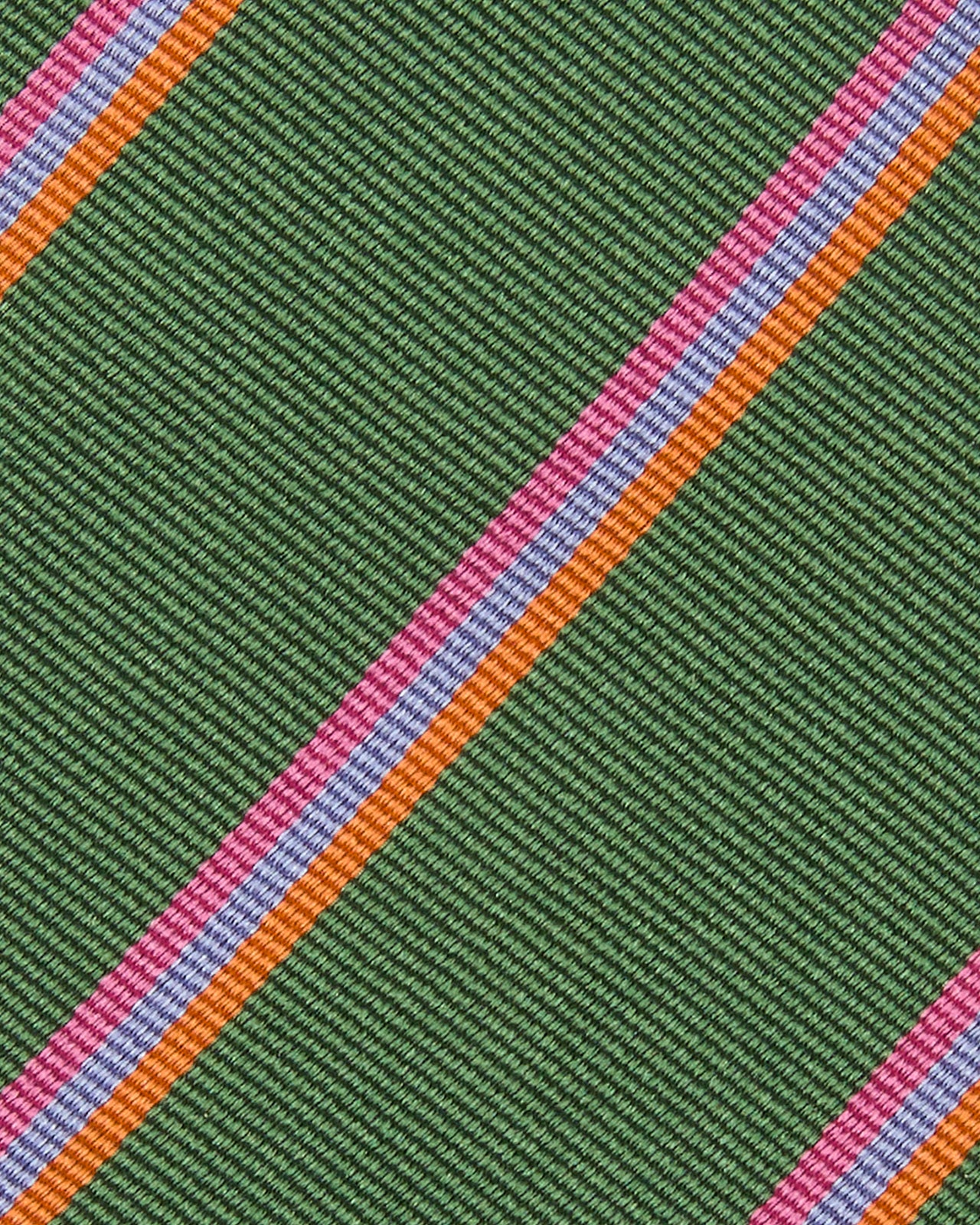 Silk Woven Tie in Green/Orange/Peri Multi Stripe