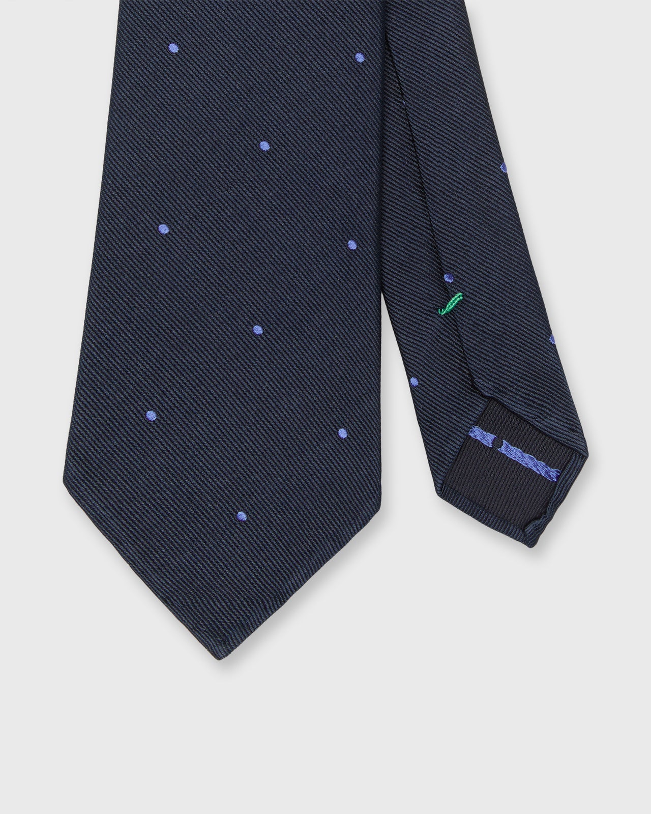 Silk Woven Tie in Navy/Blue Dot