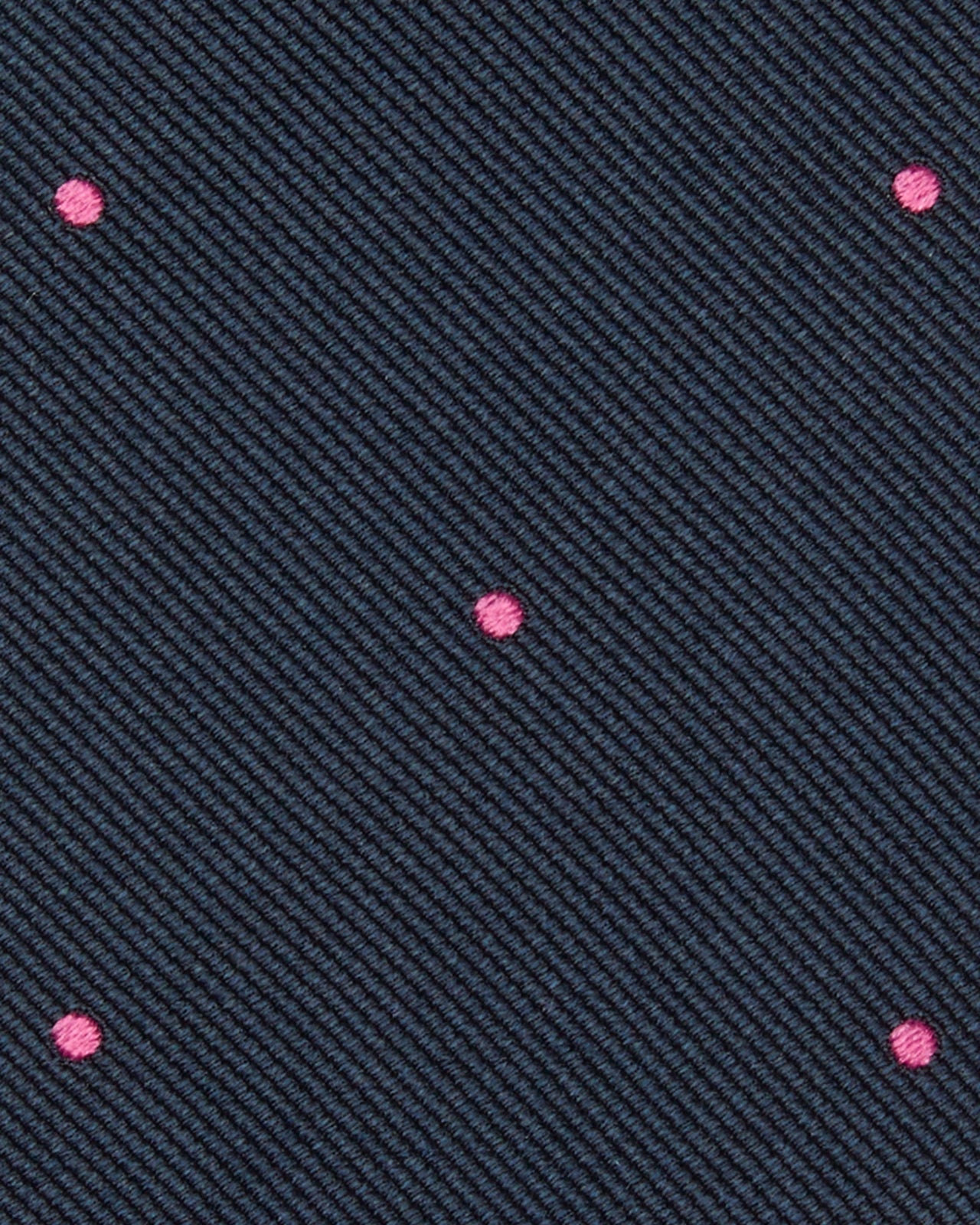 Silk Woven Tie in Navy/Pink Dot