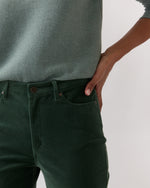 Load image into Gallery viewer, Kendall Flare 5-Pocket Jean in Spruce Stretch Velveteen
