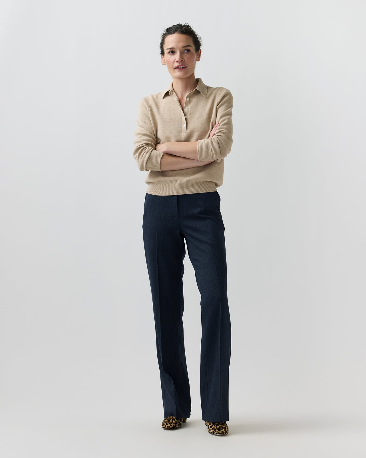 Connor Sweater in Crema Cotton/Silk