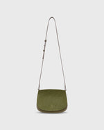 Load image into Gallery viewer, Clarette Crossbody Bag in Olive Suede/Leather
