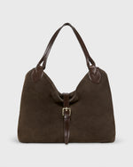 Load image into Gallery viewer, Sally Tote in Dark Brown Suede/Leather
