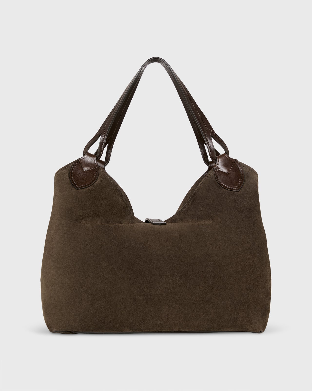 Sally Tote in Dark Brown Suede/Leather