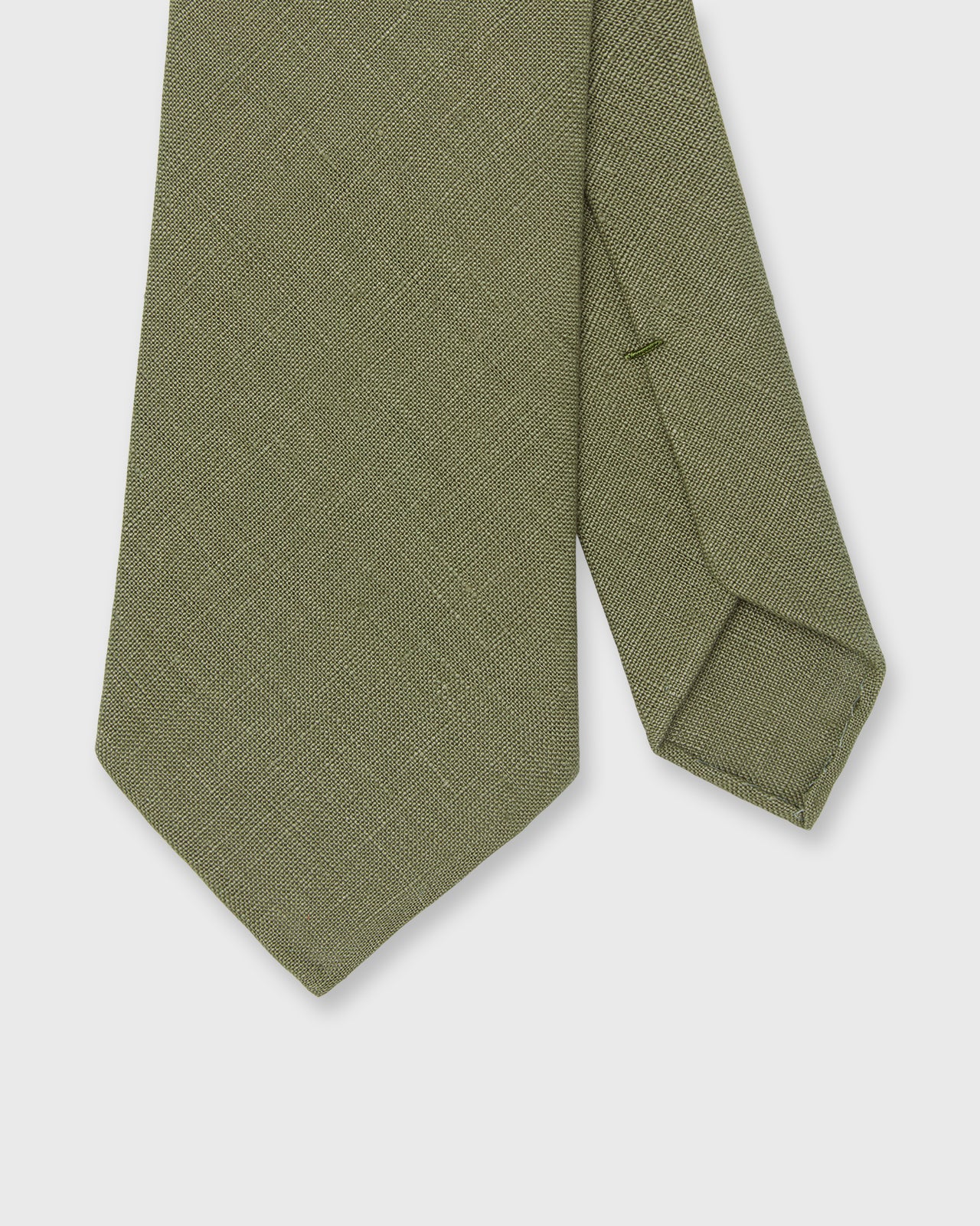 Linen Woven Tie in Summer Olive