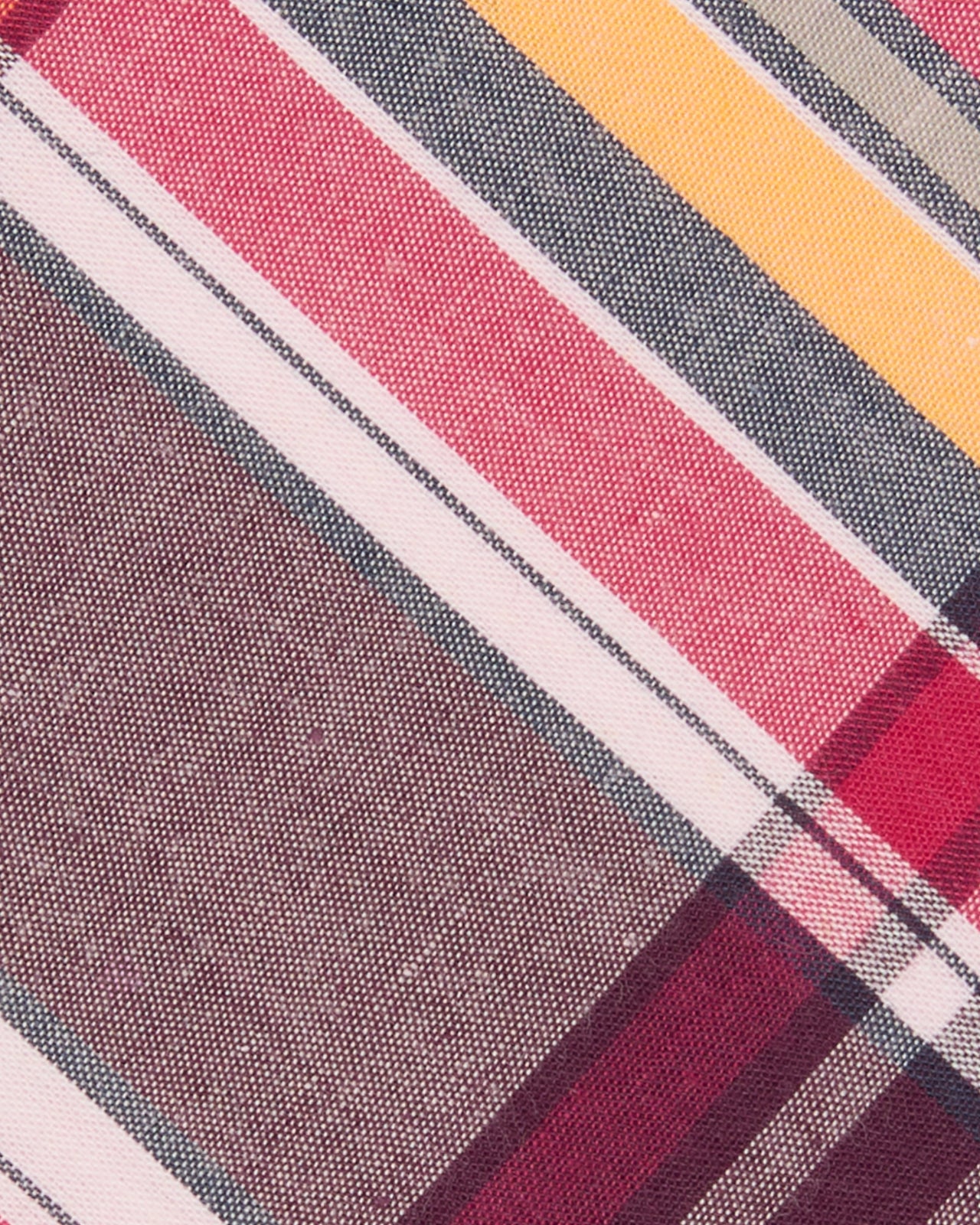 Cotton Woven Tie in Berry/Gold Madras