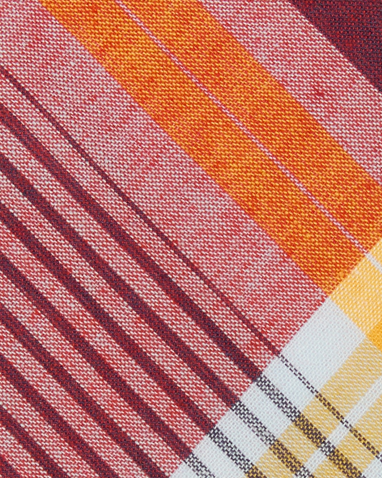 Cotton Woven Tie in Navy/Red/Brown Madras
