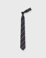Load image into Gallery viewer, Hand-Rolled Wool Woven Tie in Navy/Forest/Gold Stripe
