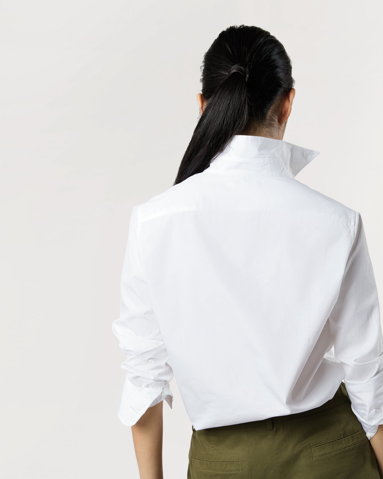 Tomboy Popover Shirt in White Poplin