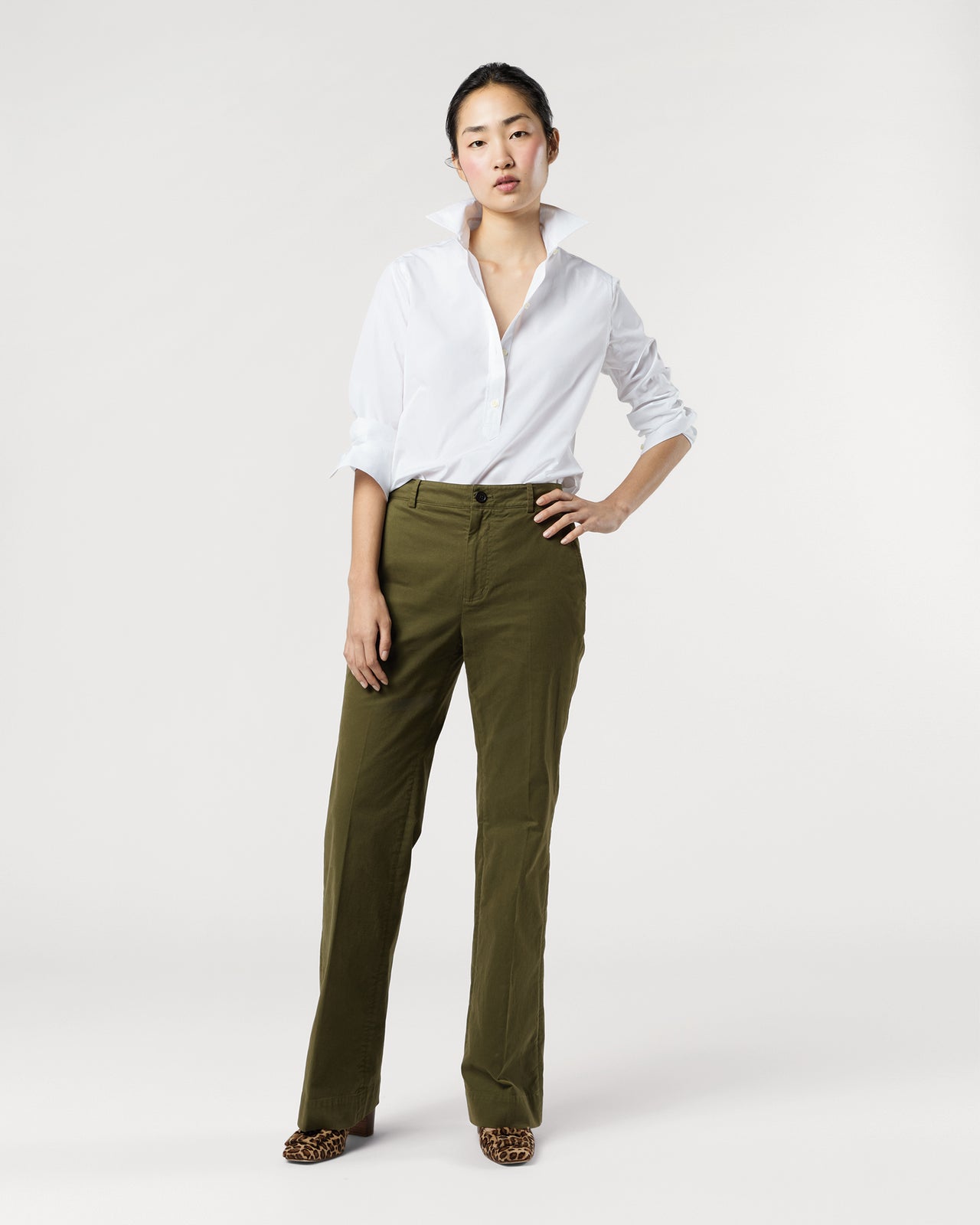 Tomboy Popover Shirt in White Poplin