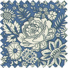 Made-to-Order Anaya Popover Dress in Blue/White Picot Liberty Fabric