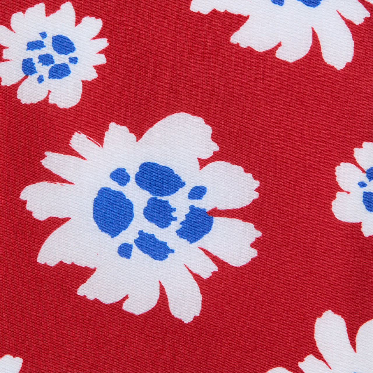 Made-to-Order Fabric in Red/Blue Floral Printed Poplin