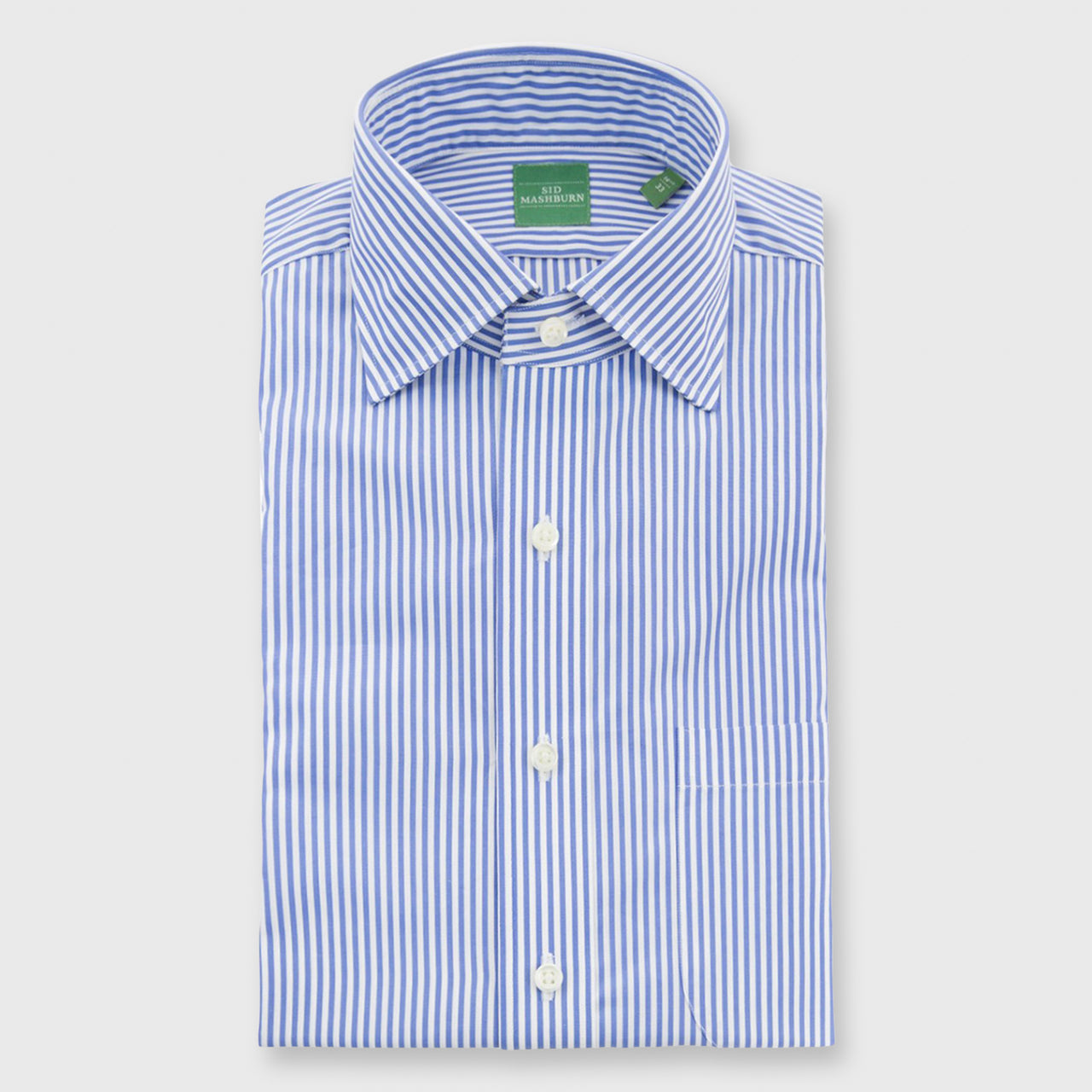 Made-to-Measure Shirt in Blue Bengal Stripe Poplin