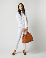 Load image into Gallery viewer, Veg-Tanned Handwoven Tote in Raw Tobacco Leather
