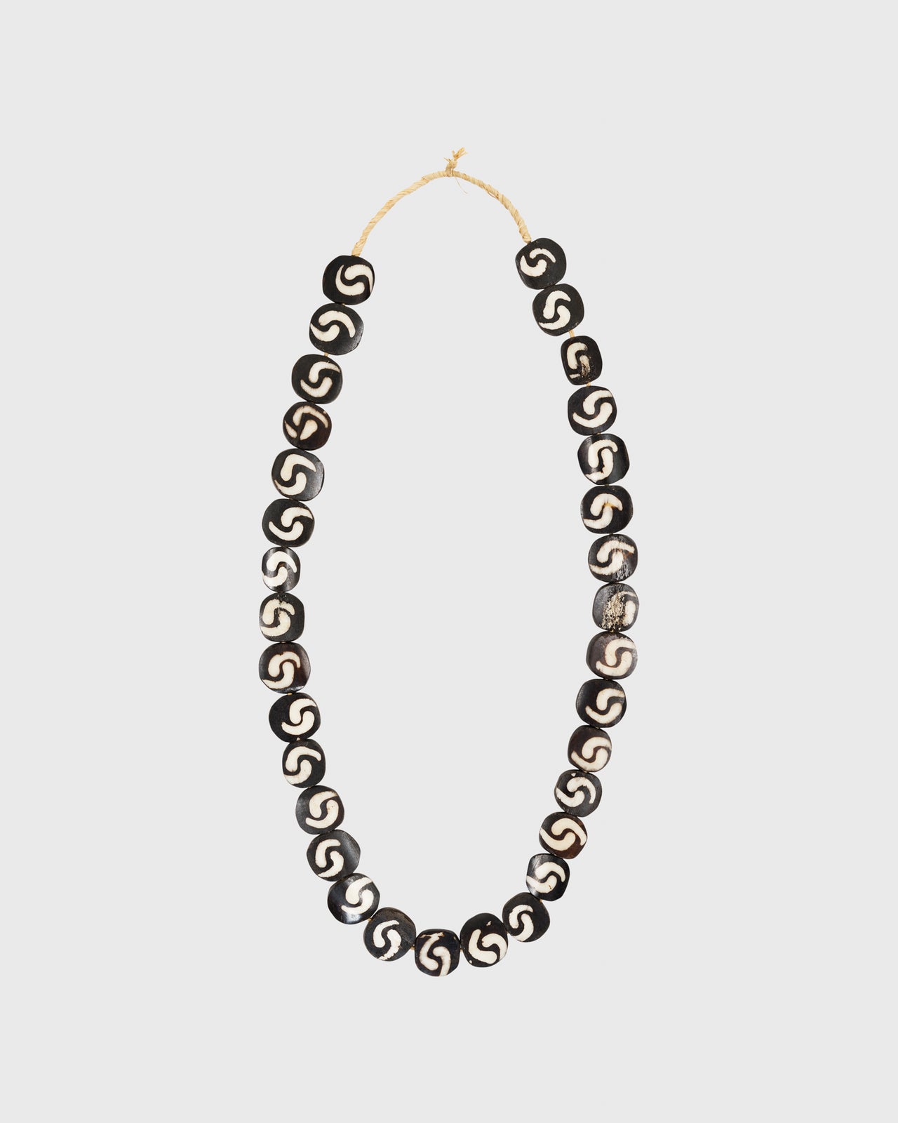 Flat Disk Cowbone Beads Brown/White