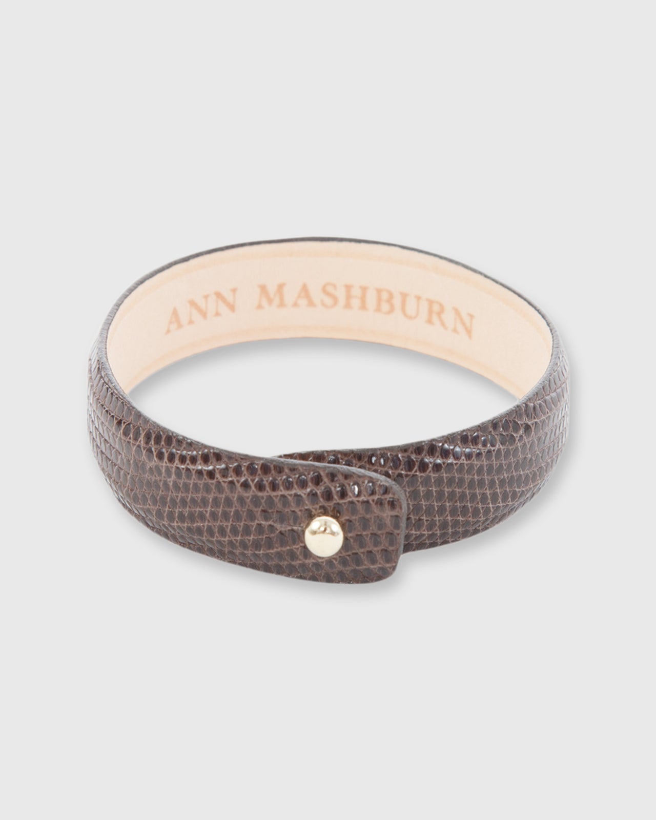 0.5" Lizard Cuff Bracelet Brown