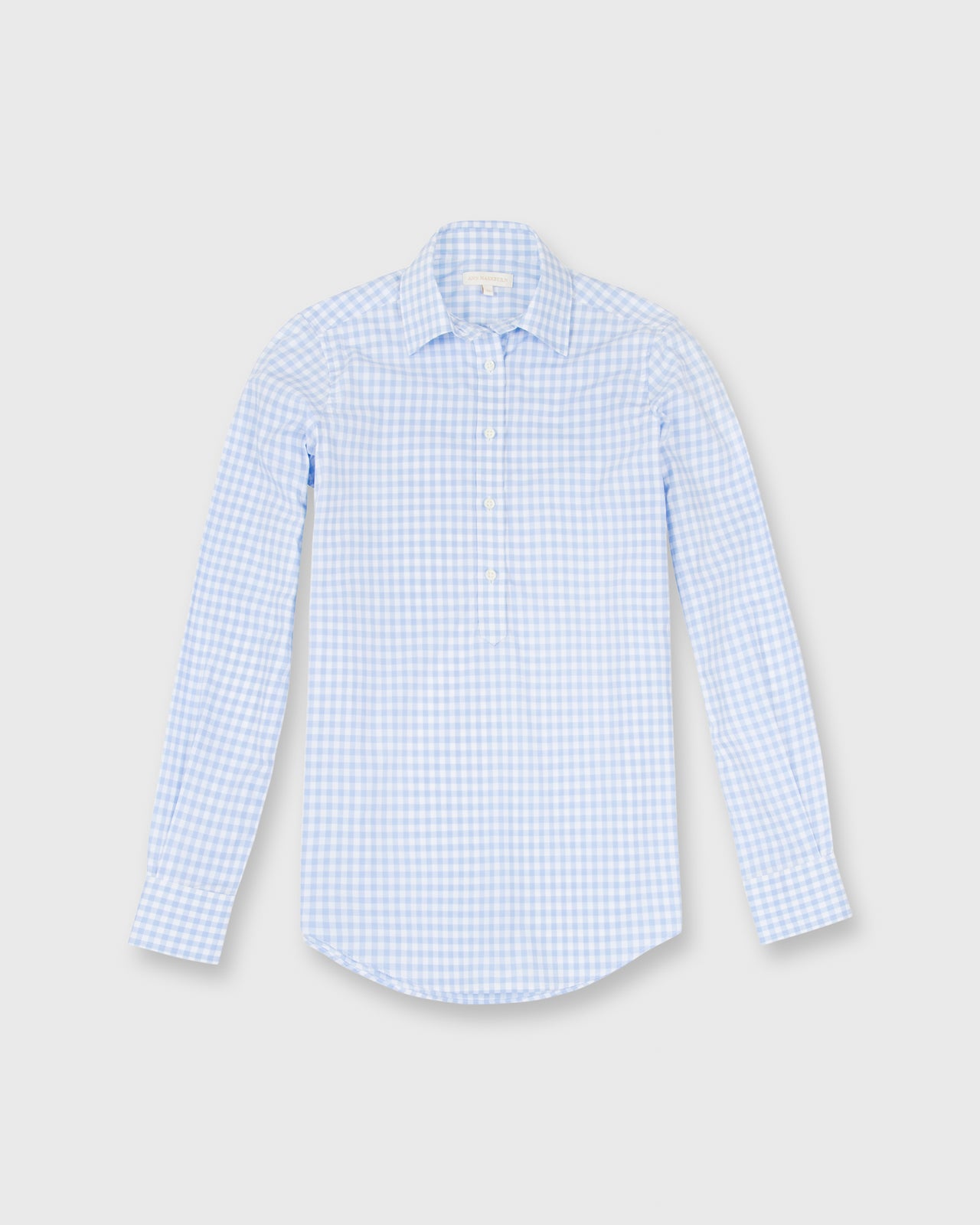 Tomboy Popover Shirt Sky Blue Gingham Poplin