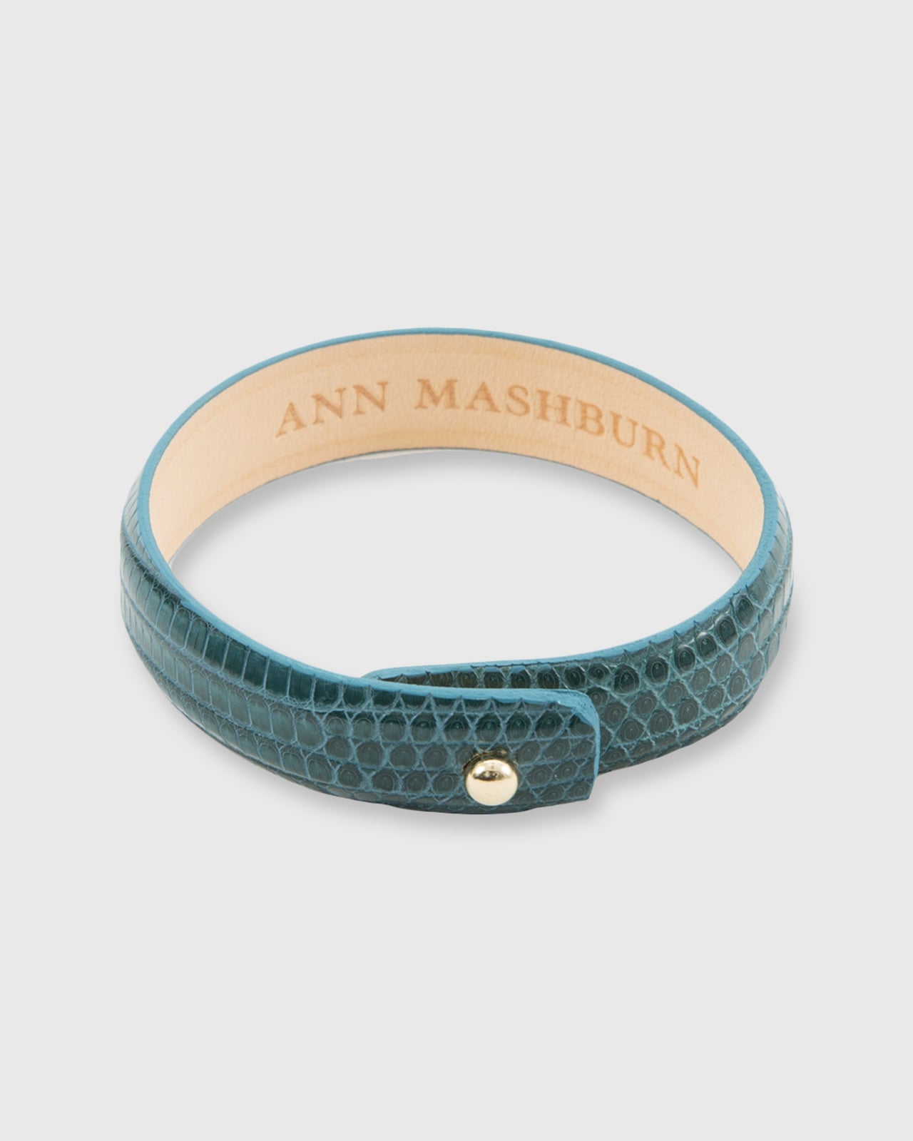 0.5" Lizard Cuff Bracelet Dark Teal