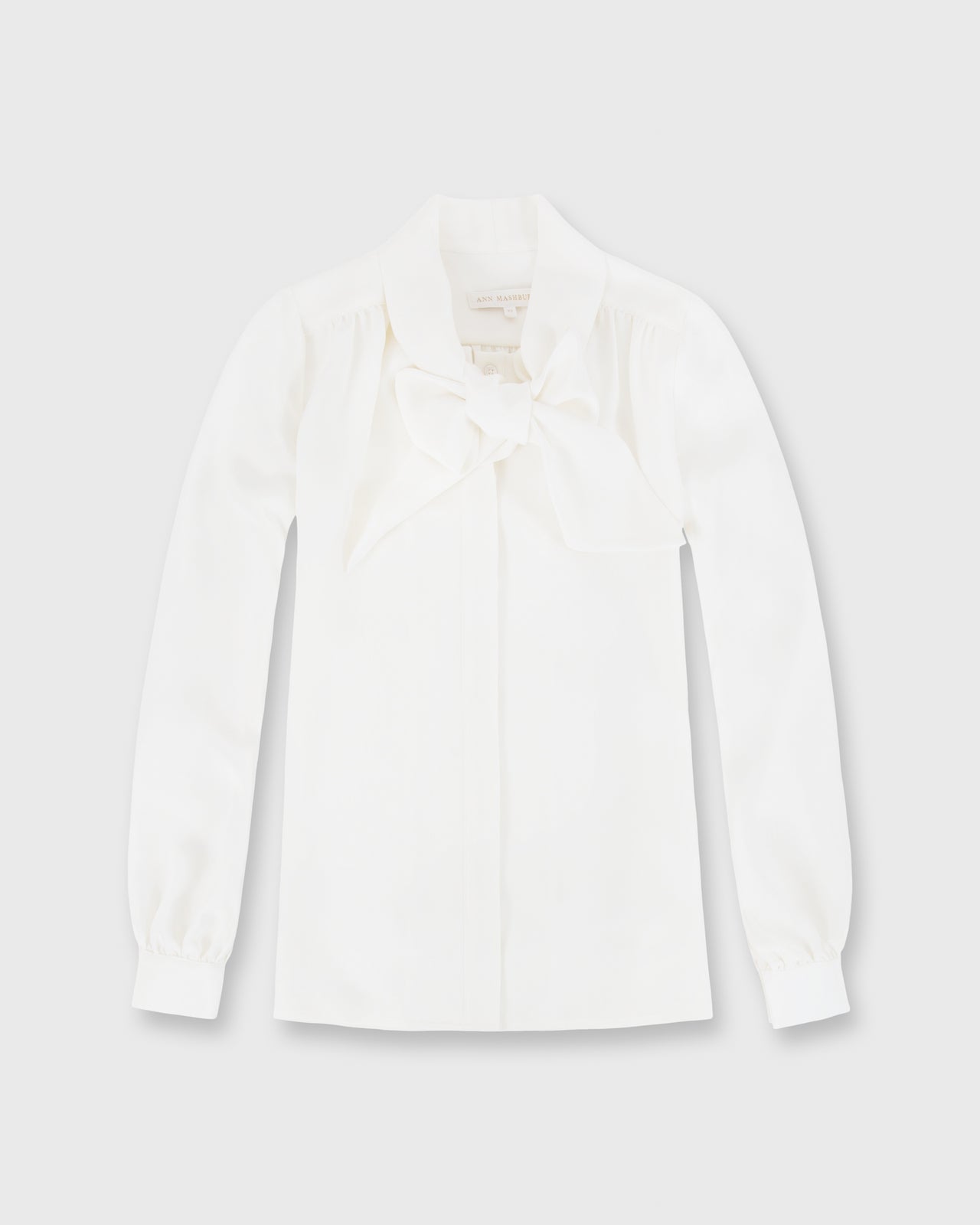 Tie-Neck Blouse Ivory Silk