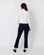 Load image into Gallery viewer, Tie-Neck Blouse in Ivory Silk Crepe de Chine
