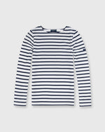 Load image into Gallery viewer, Modern Minquiers Tee Neige/Marine Stripe
