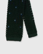 Load image into Gallery viewer, Silk Knit Tie Hunter/French Blue Dot
