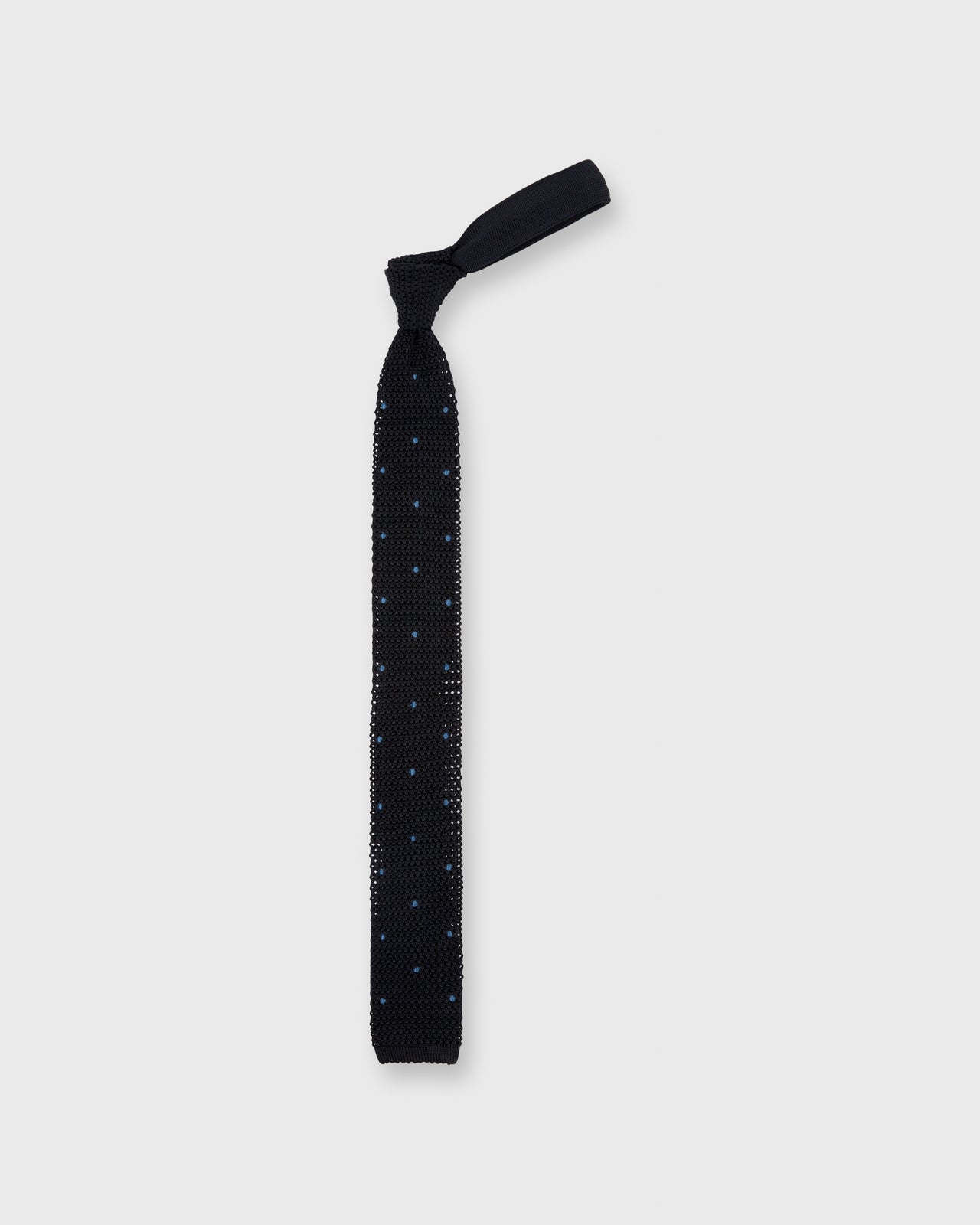 Silk Knit Tie Navy/French Blue Dot