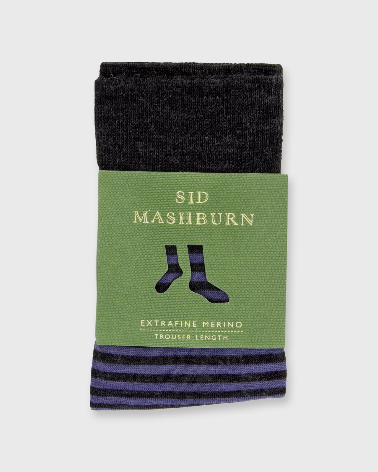 Striped Trouser Dress Socks Dark Heather Grey/Violet Extra Fine Merino