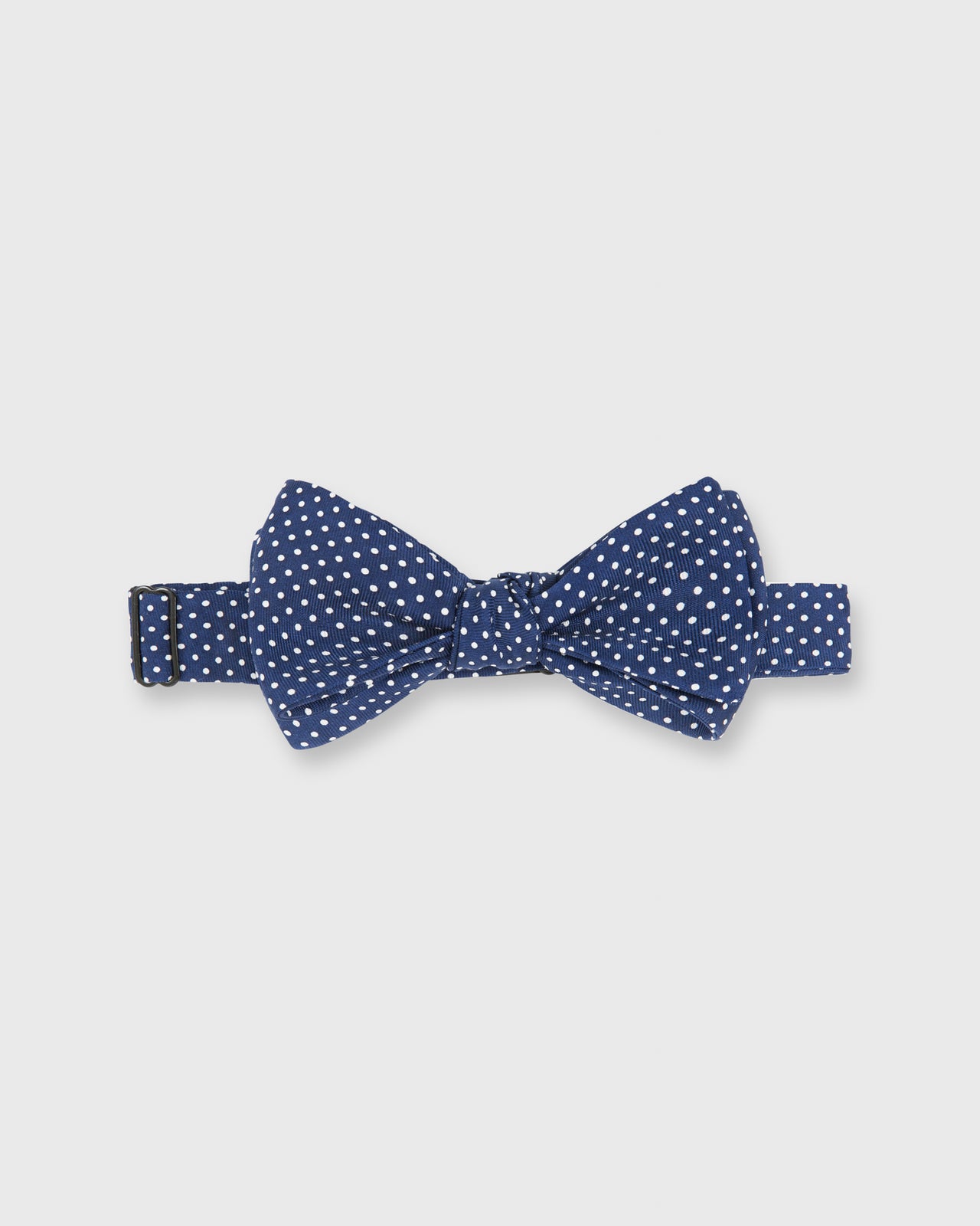 Silk Print Bow Tie Navy/White Dot