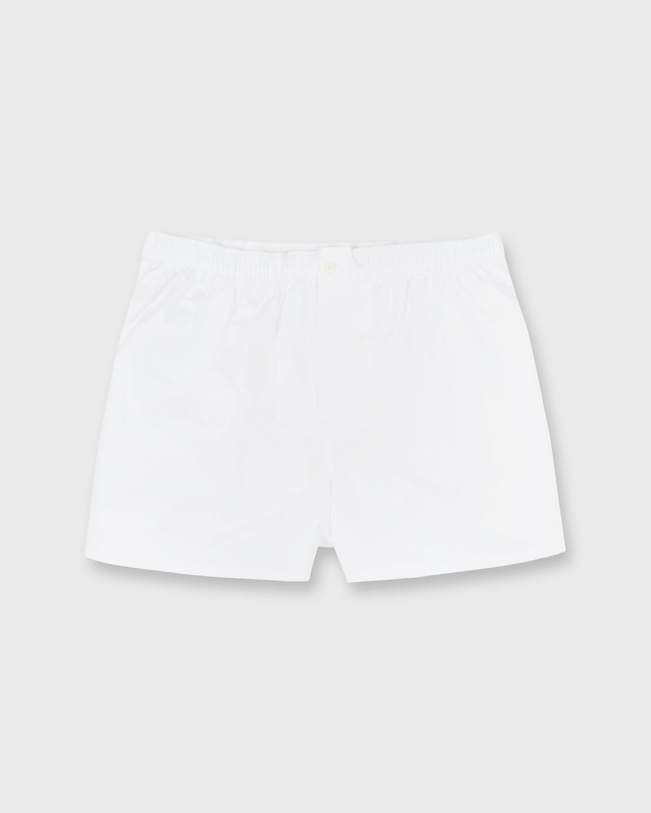 Button-Front Boxer Short White Poplin