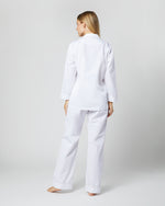 Load image into Gallery viewer, Pajama Set in White Poplin/Pink Trim
