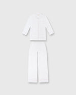 Load image into Gallery viewer, Pajama Set White Poplin/Pink Trim
