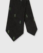 Load image into Gallery viewer, Silk Woven Club Tie Black/Green Owl

