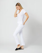 Load image into Gallery viewer, Short-Sleeved Deep-V Tee in White Pima Cotton
