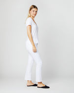 Load image into Gallery viewer, Short-Sleeved Deep-V Tee in White Pima Cotton

