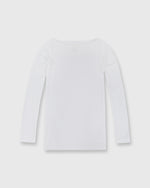 Load image into Gallery viewer, Long-Sleeved Boatneck Tee White Pima Cotton

