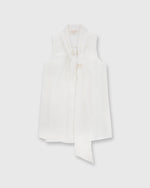Load image into Gallery viewer, Sleeveless Tie-Neck Blouse Ivory Silk
