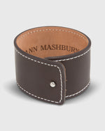 Load image into Gallery viewer, 1.5" Leather Cuff Bracelet Chocolate
