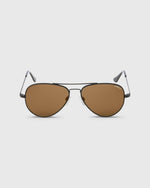 Load image into Gallery viewer, Polarized Concorde Sunglasses Matte Black/Tan Glass Lens
