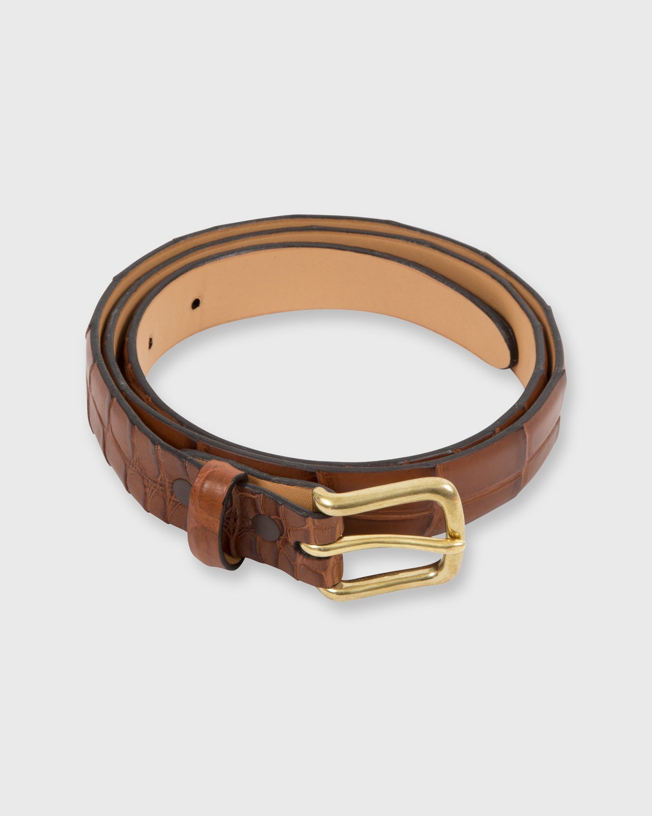1" Belt Medium Brown Matte Alligator