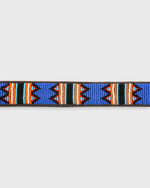 Load image into Gallery viewer, 1.25" African Beaded Belt in Blue/Multi Ayo Design
