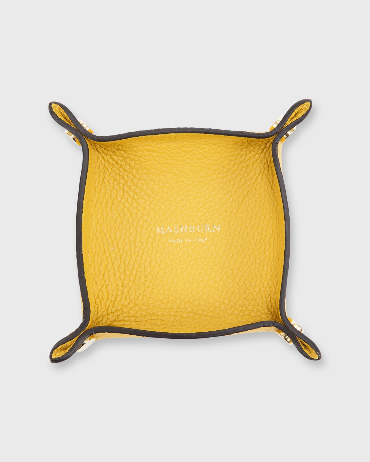 Soft Small Square Tray Yellow Alce Leather